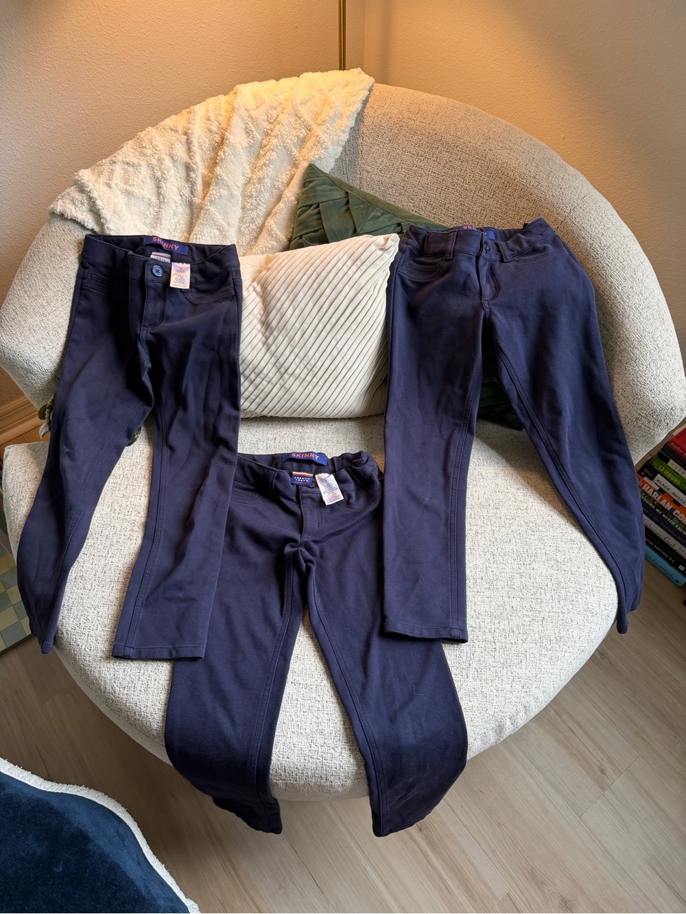 3 Pairs of French Toast Navy Kids Jeggings Size 7 School Pants